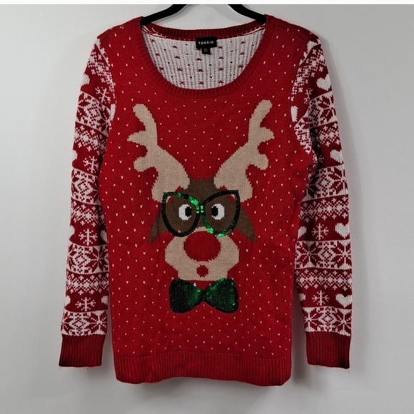 Like New! Torrid Reindeer Holiday Sweater   Sz 00 - Picture 5 of 6